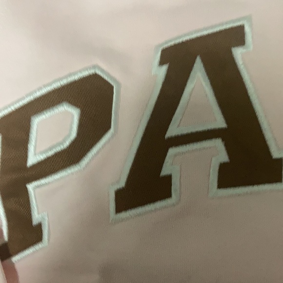 Parke Pink Mock Neck Sweatshirt Brown Varsity lettering size XXL - Picture 3 of 8